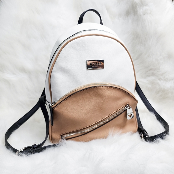 Guess Handbags - Guess Colorblock Tan/ White Back Pack REDUCED